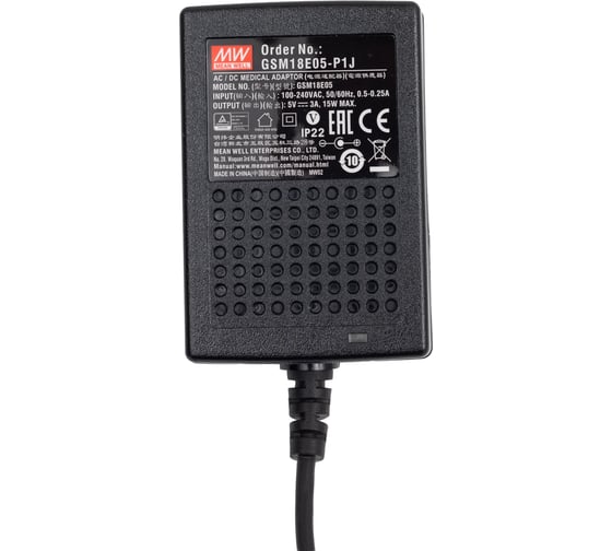 Медицинский адаптер питания Mean Well AC-DC GSM18E05-P1J Т02230497