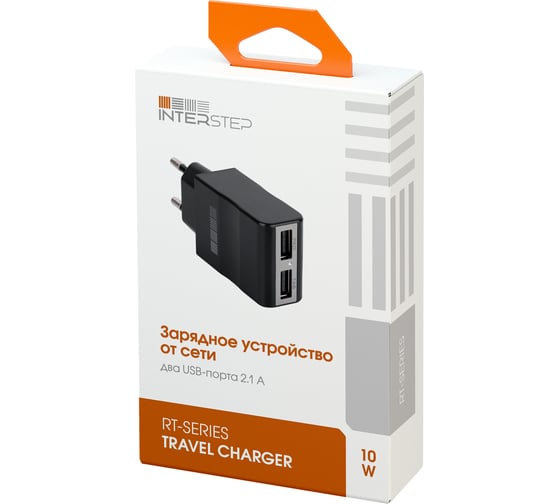 Зарядное устройство от сети Interstep, RT:2USB ток 2A, B201 30710