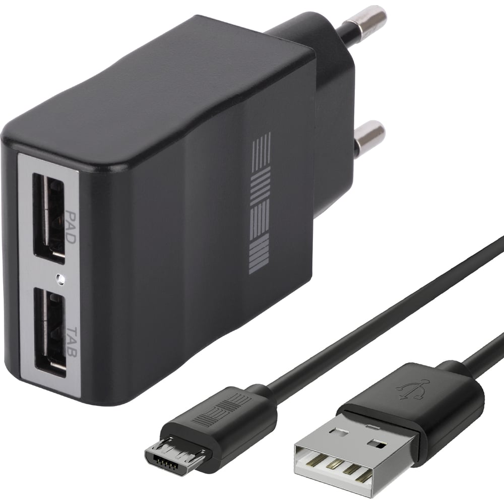 Зарядное устройство от сети Interstep Комбо RT:2USB + кабель microUSB ...