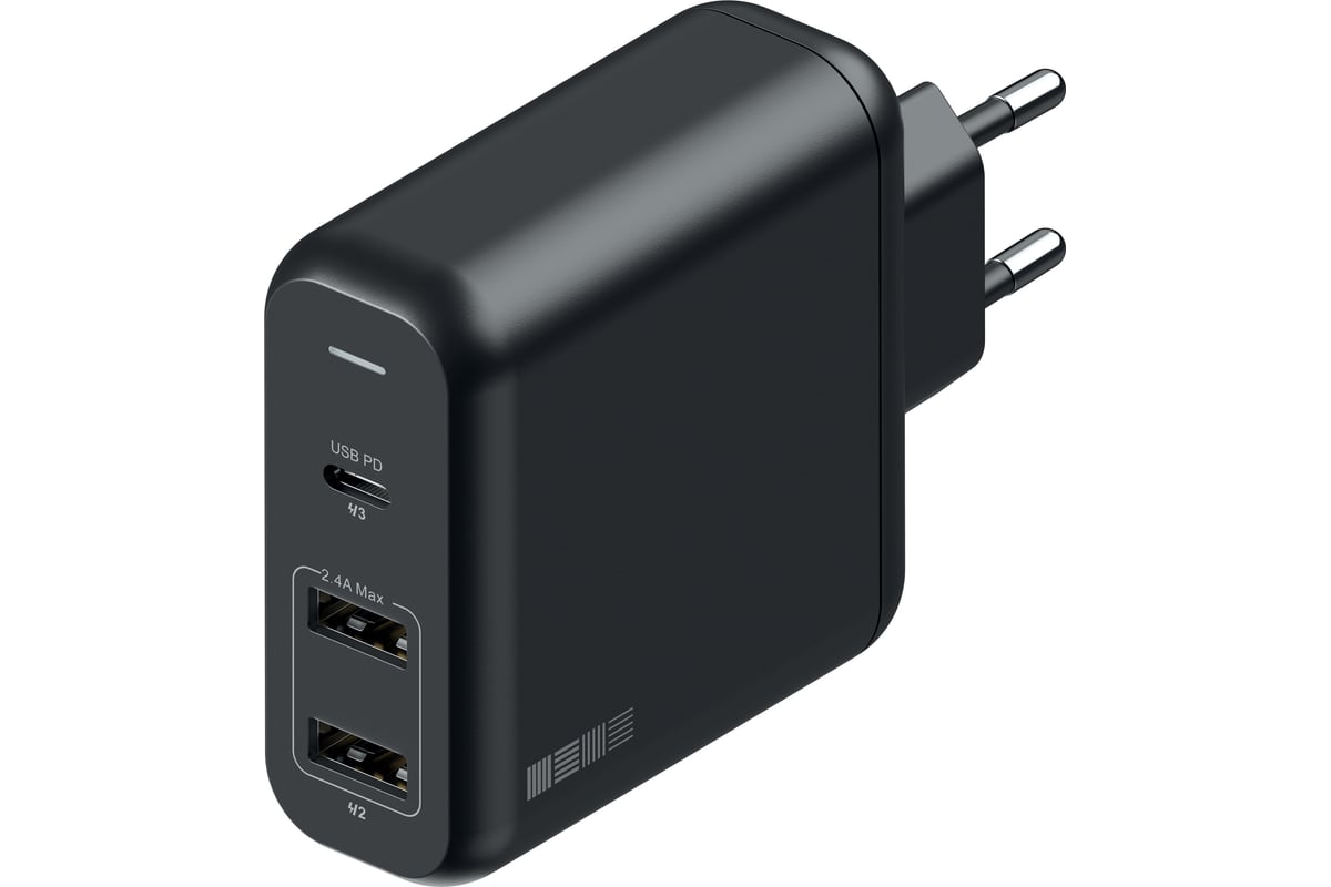 Быстрое зарядное устройство от сети Interstep PD60W USB-C + 2хUSB A 12W ...