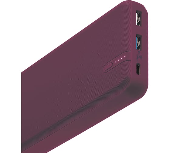 Внешний аккумулятор Interstep, PB2060PD 20000мАч QC4+PD 45Вт+18Вт бордовый 73626 1