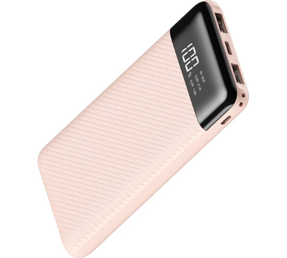 Внешний аккумулятор Interstep, PB10DPD 10000мАч microUSB/TypeC дисплей песочный, B201 73621