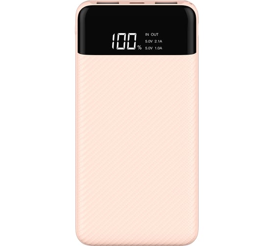 Внешний аккумулятор Interstep, PB10DPD 10000мАч microUSB/TypeC дисплей песочный, B201 73621