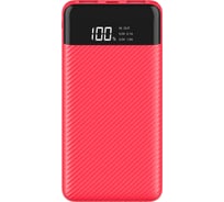 Внешний аккумулятор Interstep, PB10DPD 10000мАч microUSB/TypeC дисплей красный, B201 73622