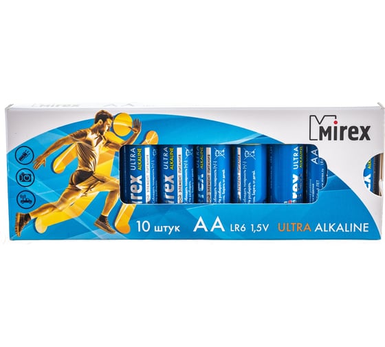 Батарея Mirex, щелочная LR6 / AA 1,5V 10 шт multipack 23702-LR6-M10