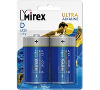 Батарея Mirex, щелочная LR20 / D 1,5V 2 шт ecopack 23702-LR20-E2