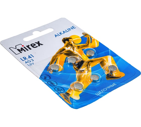 Батарея Mirex, щелочная AG3 / LR41 1,5V 6 шт ecopack 23702-LR41-E6