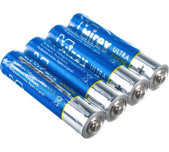Батарея Mirex, щелочная LR03 / AAA 1,5V 4 шт shrink 23702-LR03-S4