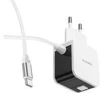 Сетевое ЗУ BOROFONE 2хUSB-А, 2.4А + кабель AM-Type-C, 1 м, белый 23752-BA41AWT