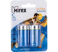 Батарея Mirex, щелочная LR14 / C 1,5V 2 шт ecopack 23702-LR14-E2