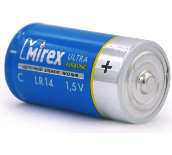 Батарея Mirex, щелочная LR14 / C 1,5V 2 шт ecopack 23702-LR14-E2