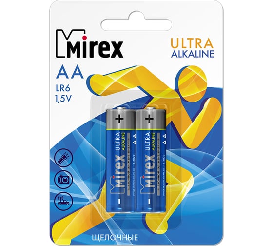 Mirex Батарея щелочная LR6 / AA 1,5V  2 шт  ecopack 23702-LR6-E2