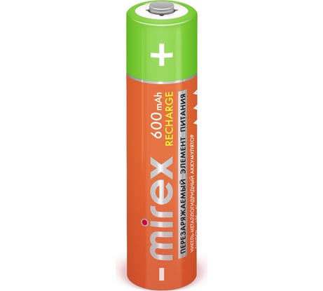 Аккумулятор Mirex, Ni-MH HR03 / AAA 600mAh 1,2V 2 шт ecopack 23702-HR03-06-E2