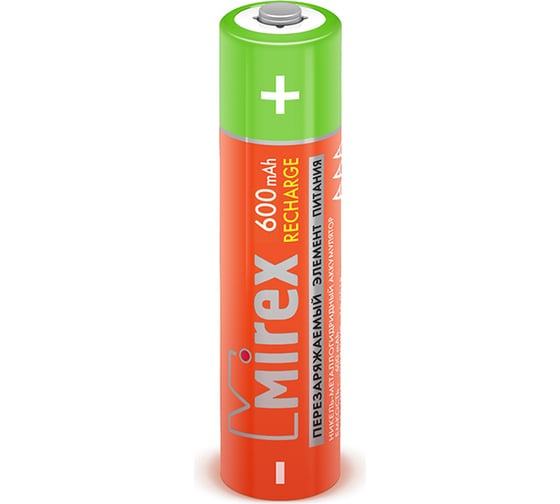Аккумулятор Mirex, Ni-MH HR03 / AAA 600mAh 1,2V 4 шт ecopack 23702-HR03-06-E4