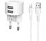 Сетевое ЗУ BOROFONE 2хUSB-А, 2.4А + кабель AM-8pin Lightning 1 м, белый, 23752-BA23AWI 1
