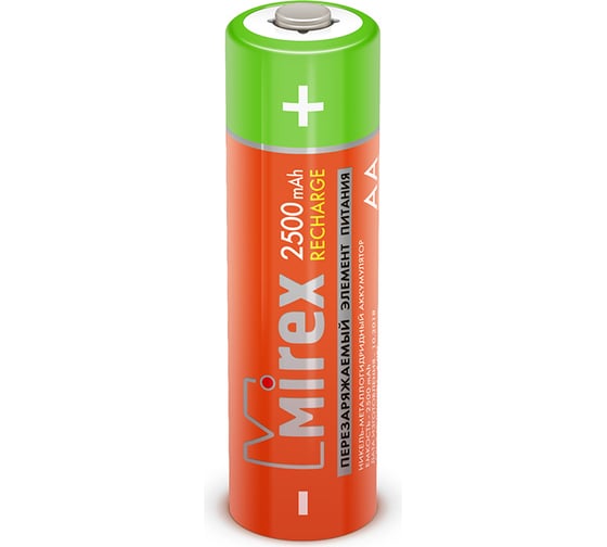 Аккумулятор Mirex, Ni-MH HR6 / AA 2500mAh 1,2V 2 шт ecopack 23702-HR6-25-E2