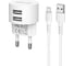 Сетевое ЗУ BOROFONE 2хUSB-А, 2.4А + кабель AM-microBM 1 м, белый, 23752-BA23AWM 1