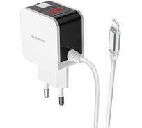 Сетевое ЗУ BOROFONE 2хUSB-А, 2.4А + кабель AM-8pin Lightning, 1 м, белый 23752-BA41AWI