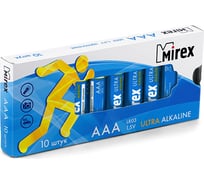 Mirex Батарея щелочнаяLR03 / AAA 1,5V  10 шт multipack 23702-LR03-M10