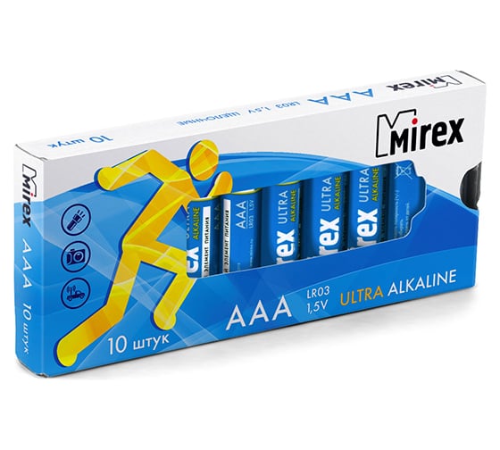 Mirex Батарея щелочнаяLR03 / AAA 1,5V  10 шт multipack 23702-LR03-M10 1