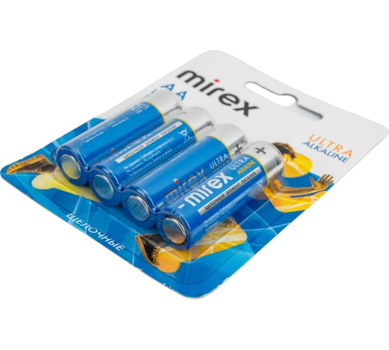 Батарея Mirex щелочная LR6 / AA 1,5V 4 шт ecopack, 23702-LR6-E4