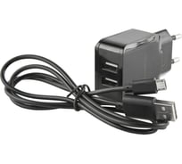 СЗУ Red Line 2 USB модель NC-2.4A, 2.4A + кабель MicroUSB, черный УТ000013634