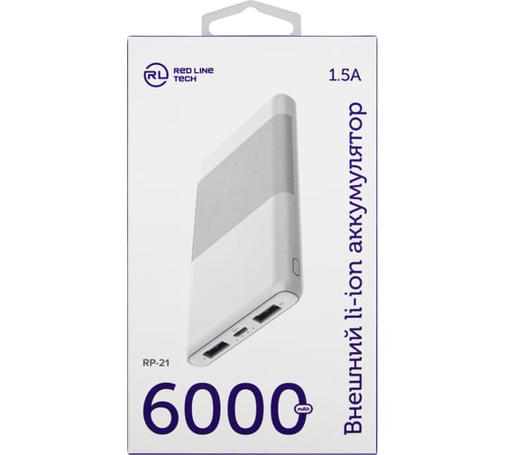 Внешний АКБ Red Line RP-21 6000 mAh, белый УТ000020472