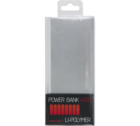 Внешний АКБ Red Line J02 4000 mAh, металл, серебряный УТ000013098