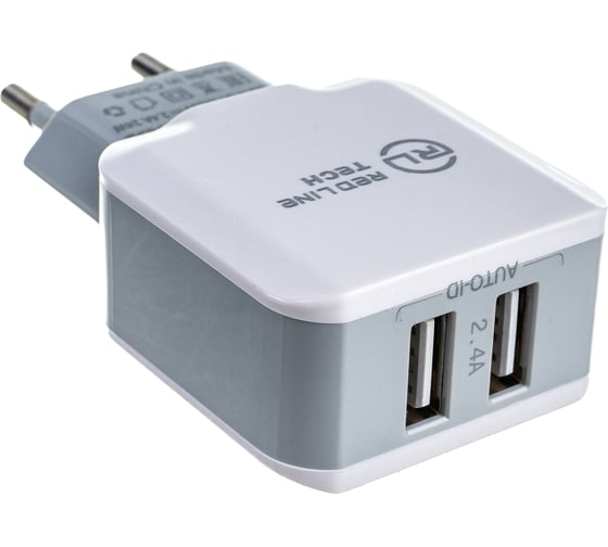 СЗУ Red Line 2 USB модель NC-2.4A, 2.4A, + кабель Type-C, белый УТ000013633