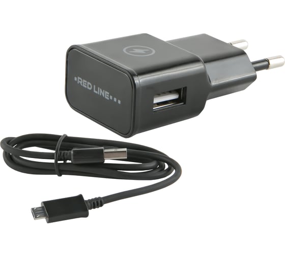 СЗУ Red Line 1 USB модель NT-1A, 1A + кабель MicroUSB, черный УТ000013624