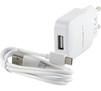 СЗУ Red Line 1 USB модель NTC-2.4А, 2.4A + кабель Type-C, белый УТ000013628