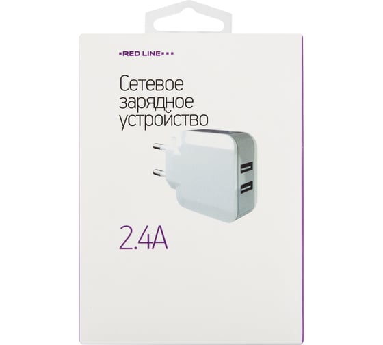 СЗУ Red Line 2 USB модель NC-2.4A, 2.4A, белый УТ000021949