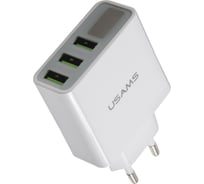 СЗУ USAMS Модель - US-CC035 3 USB, с дисплеем, белый CC35TC04 УТ000020322