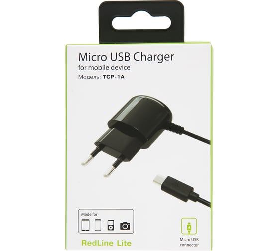 СЗУ Red Line micro-USB модель TCP-1A, 1A черный УТ000010348
