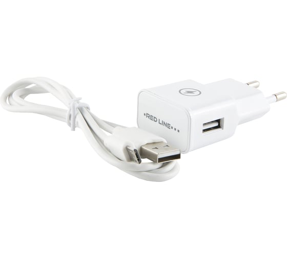СЗУ Red Line 1 USB модель NT-1A, 1A + кабель MicroUSB, белый УТ000013625