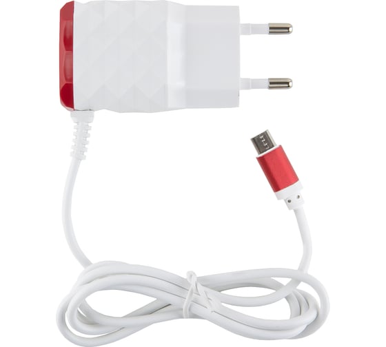 СЗУ Red Line 2 USB+MicroUSB модель NC-2.1AC, 2.1A, красный УТ000013617