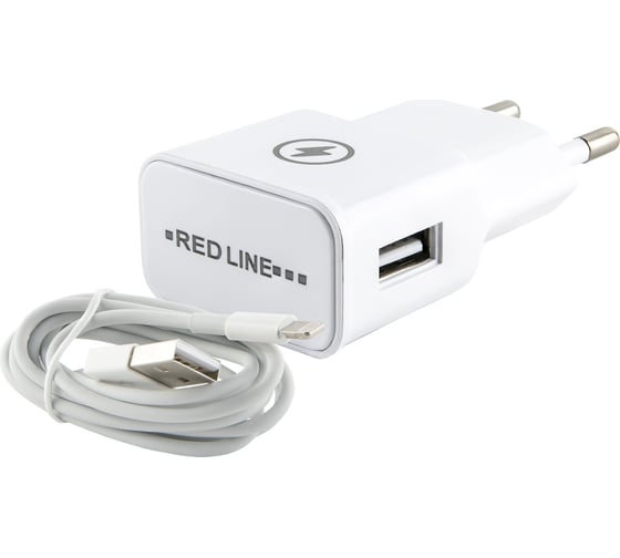 СЗУ Red Line 1 USB модель NT-1A, 1A, + кабель 8pin для Apple, белый УТ000013626