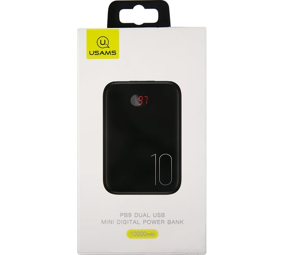 Внешний АКБ USAMS US-CD66 PB9 Dual USB Mini Digital Power Bank черный 10000mAh УТ000021866