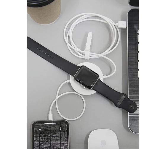 Беспроводная зарядка USAMS US-CC096 с кабелем USB - Lightning, 2A, белый CC96WH02 УТ000019964