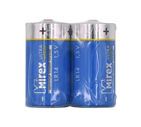 Батарея Mirex, щелочная LR14 / C 1,5V 2 шт shrink 23702-LR14-S2