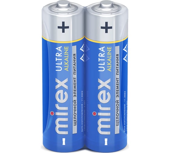 Батарея Mirex, щелочная LR6 / AA 1,5V 2 шт shrink 23702-LR6-S2