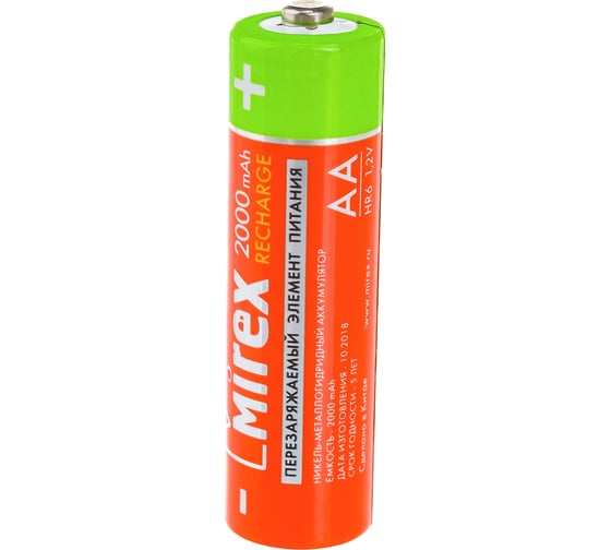Аккумулятор Mirex, Ni-MH HR6 / AA 2000mAh 1,2V 4 шт ecopack 23702-HR6-20-E4