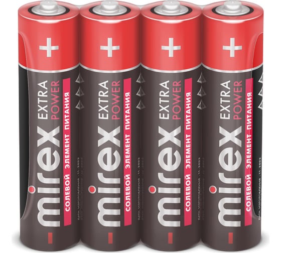 Батарея Mirex, солевая R03 / AAA 1,5V 4 шт shrink 23702-ER03-S4 1
