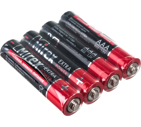 Батарея Mirex, солевая R03 / AAA 1,5V 4 шт shrink 23702-ER03-S4
