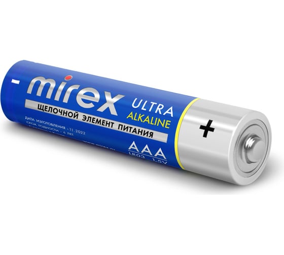 Батарея Mirex, щелочная LR03 / AAA 1,5V 4 шт ecopack 23702-LR03-E4