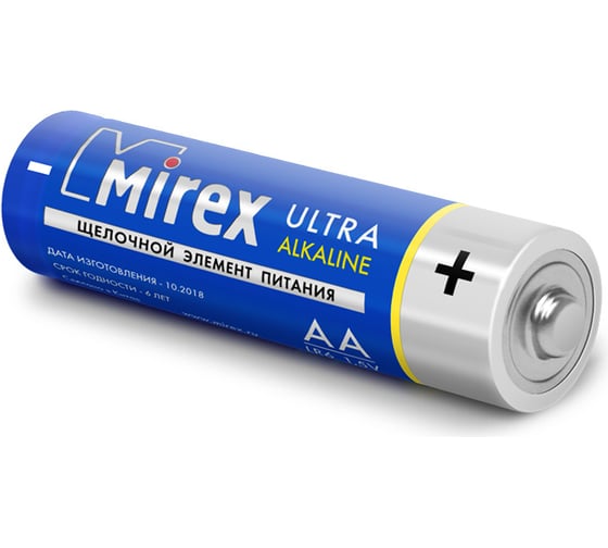 Батарея Mirex, щелочная LR6 / AA 1,5V 2 шт ecopack 23702-LR6-E2
