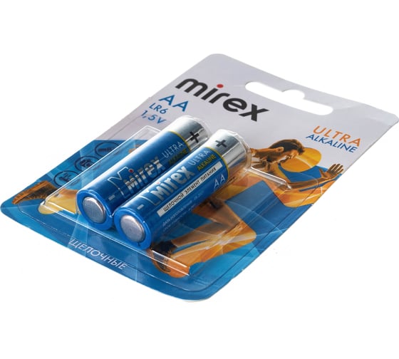 Батарея Mirex, щелочная LR6 / AA 1,5V 2 шт ecopack 23702-LR6-E2