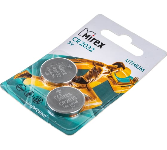 Батарея Mirex, литиевая CR2032 3V 2 шт ecopack 23702-CR2032-E2