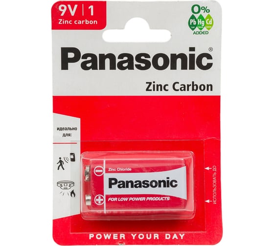 Батарейка Panasonic 6F22 Zinc Carbon BL1 254