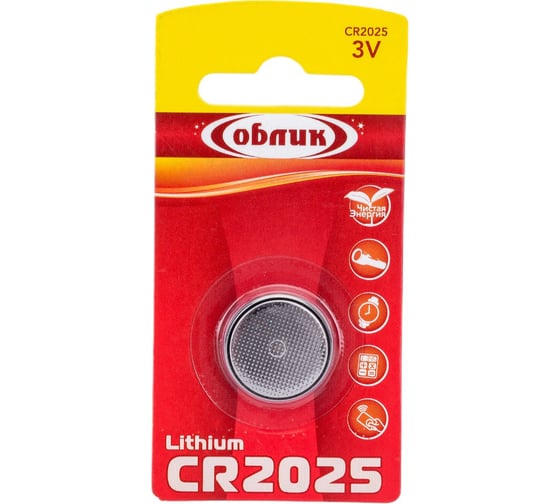 Литиевая батарейка Облик CR2025 1-BL УТ-00000304 1